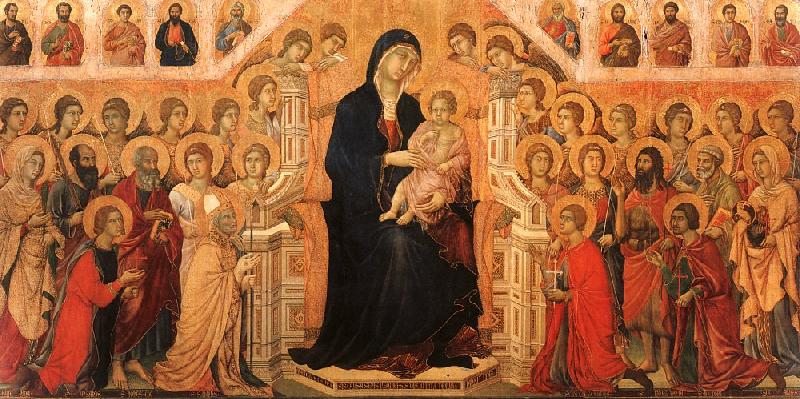 Duccio di Buoninsegna Madonna and Child Enthroned with Angels and Saints oil painting image